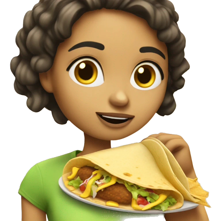 chica comiendo un taco emoji