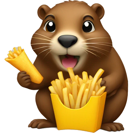 beaver eating french fries emoji
