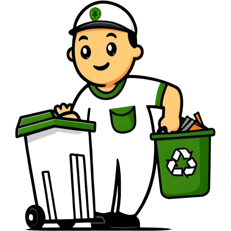cartoonish garbage man in a Minecraft world emoji