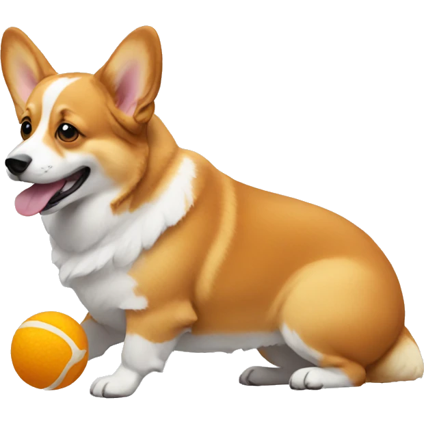 Corgi eating a ball emoji