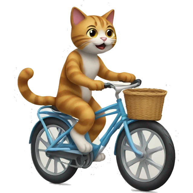 Cat riding a bike emoji