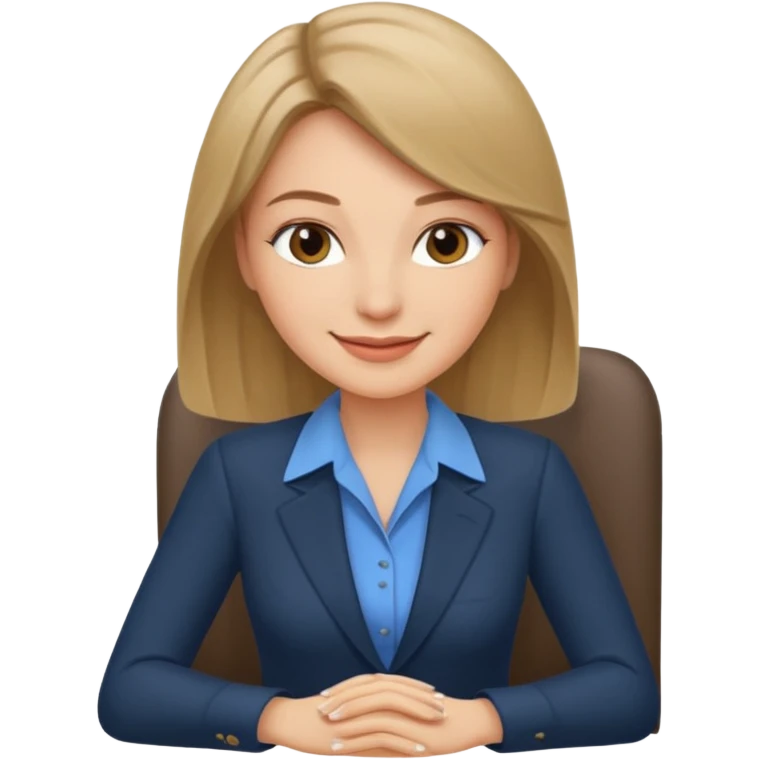 Девушка с темно русыми волосами которая начальник и она сидит красиво и счастлива  emoji