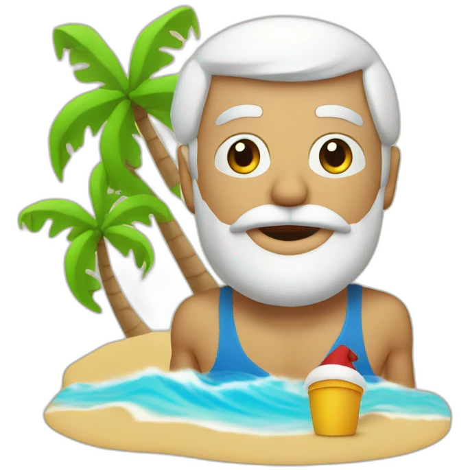 Le père Noël à la plage emoji