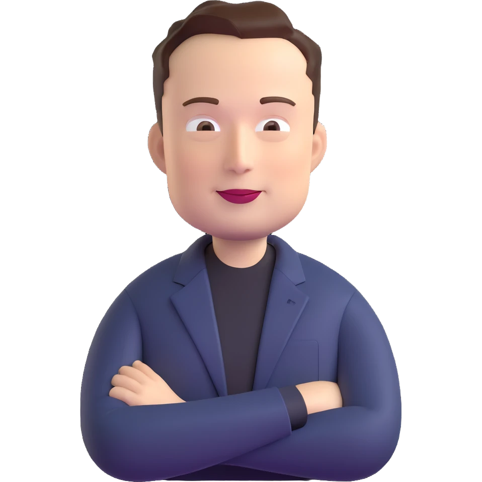Elon Musk friendly expression emoji