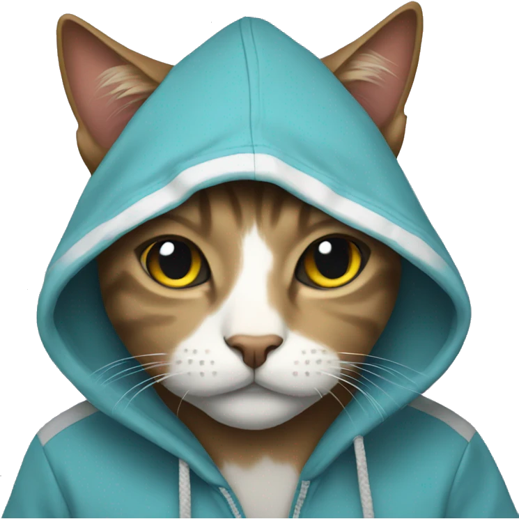 cat wearing hoodie emoji