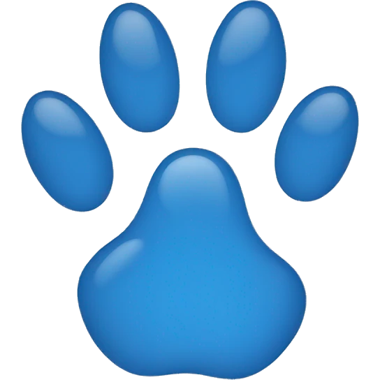 cat paw blue color emoji
