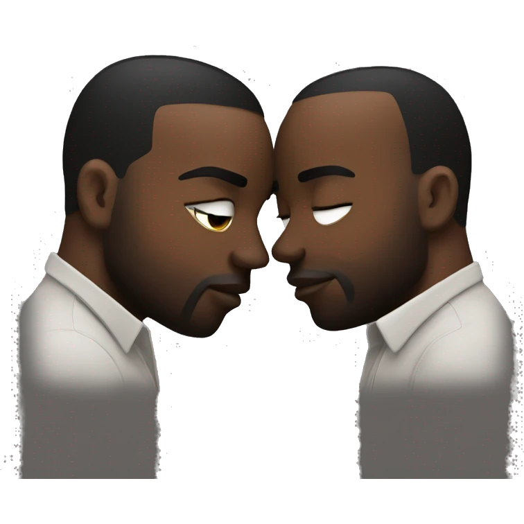 Big black men kissing emoji