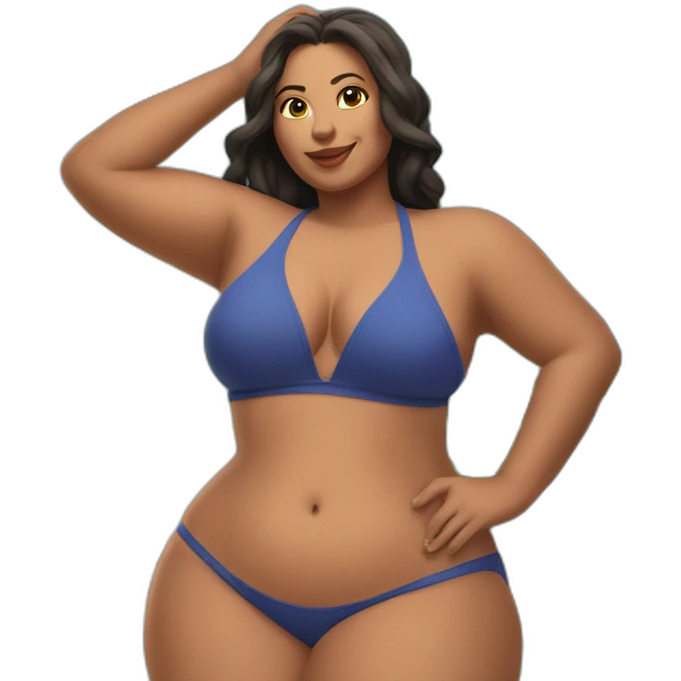 Slim-Thicc caucasian woman swimsuit posing emoji