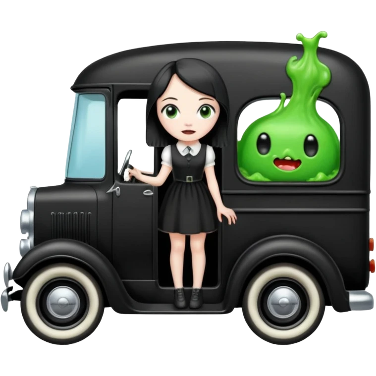 Heroic  Wednesday Adam’s slime-oozing exterminator antique tall moving van hot rod(motto: You pay me now!) emoji
