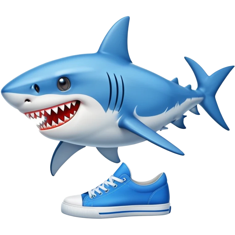 Shark with blue sneakers  emoji