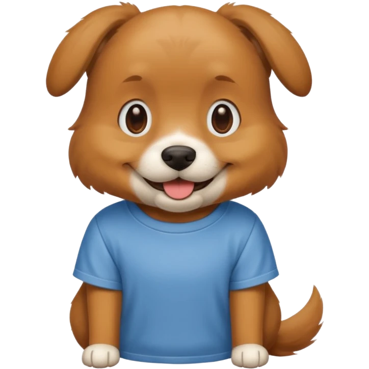 Dog wearing tshirt emoji