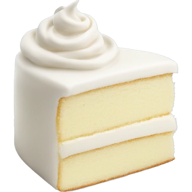 soft white cake with cream without topping  emoji