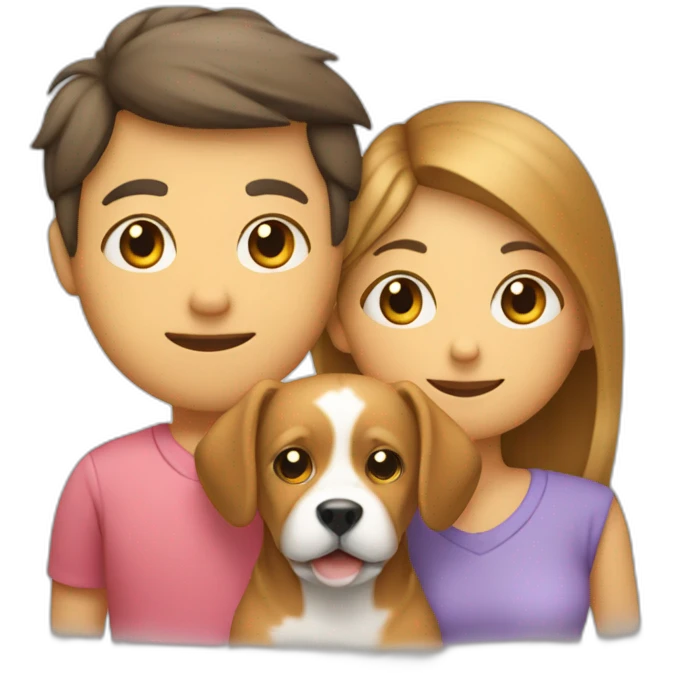 mum dad child baby and a dog emoji