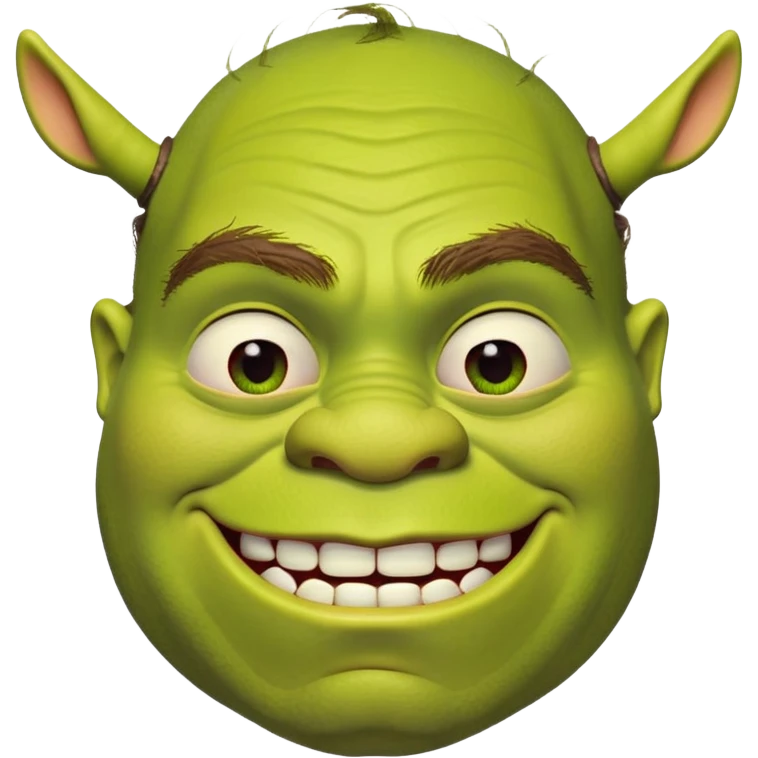 Drunk shrek with small ears emoji