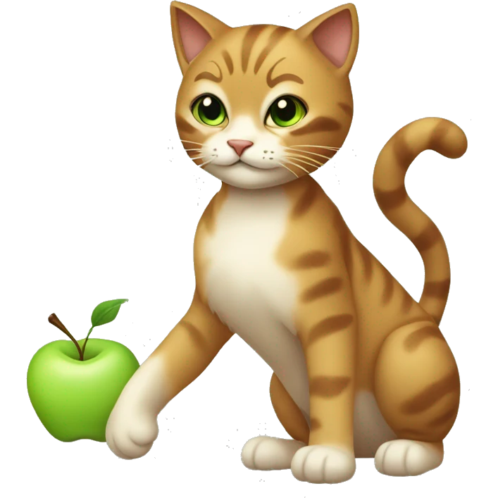 a smeely cat, brown cute cat, smell reference like green smoke, apple iOS emojis style emoji