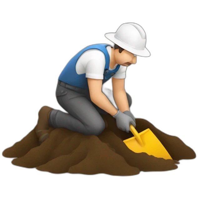 A man digging hole emoji