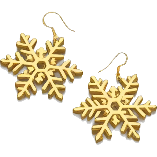 gold snowflake earrings emoji