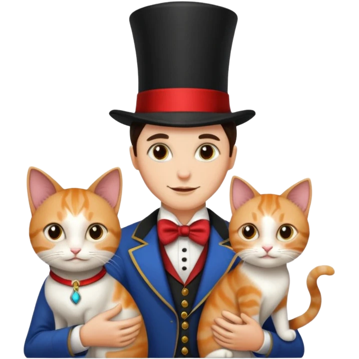 magician couple and their pet cat emoji