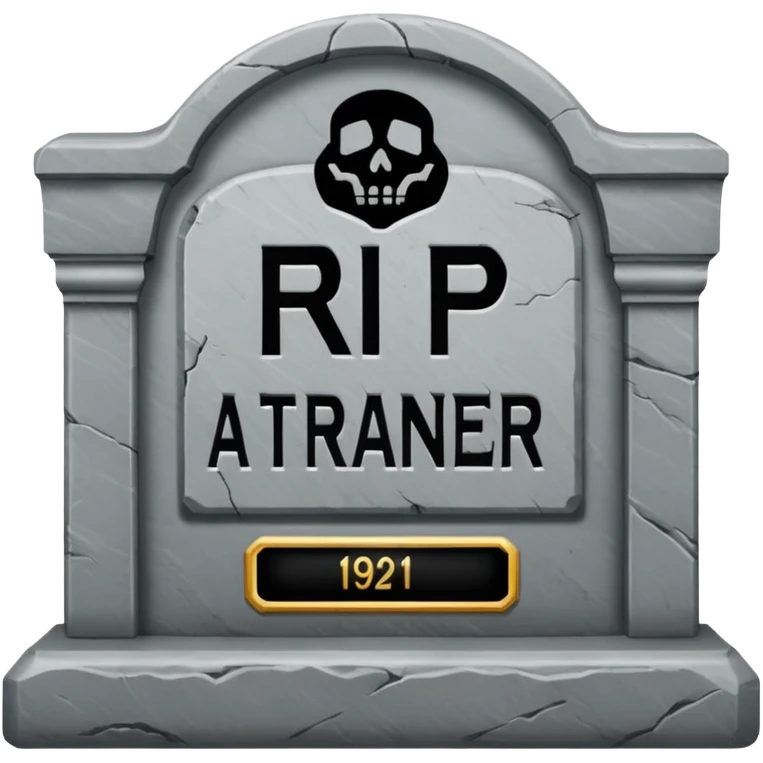 RIP tombstone with label "RIP Auto Trainer" emoji