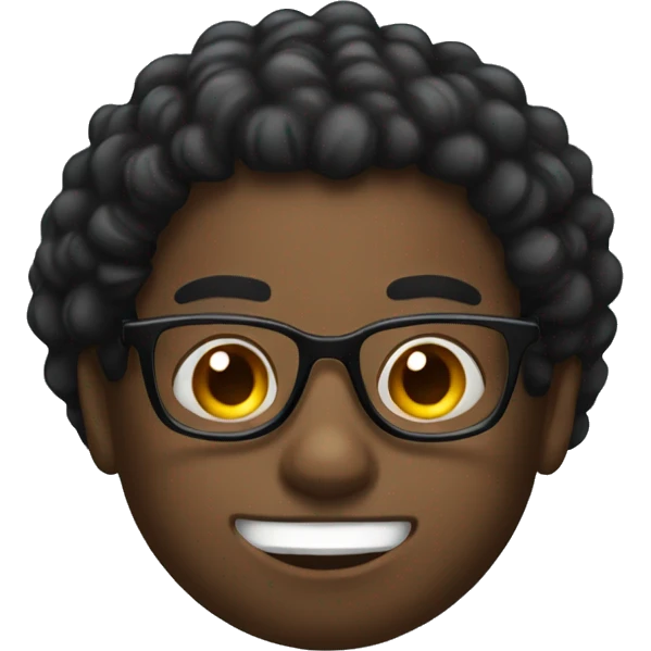 black guy with a lot of hair and a midget with glasses emoji