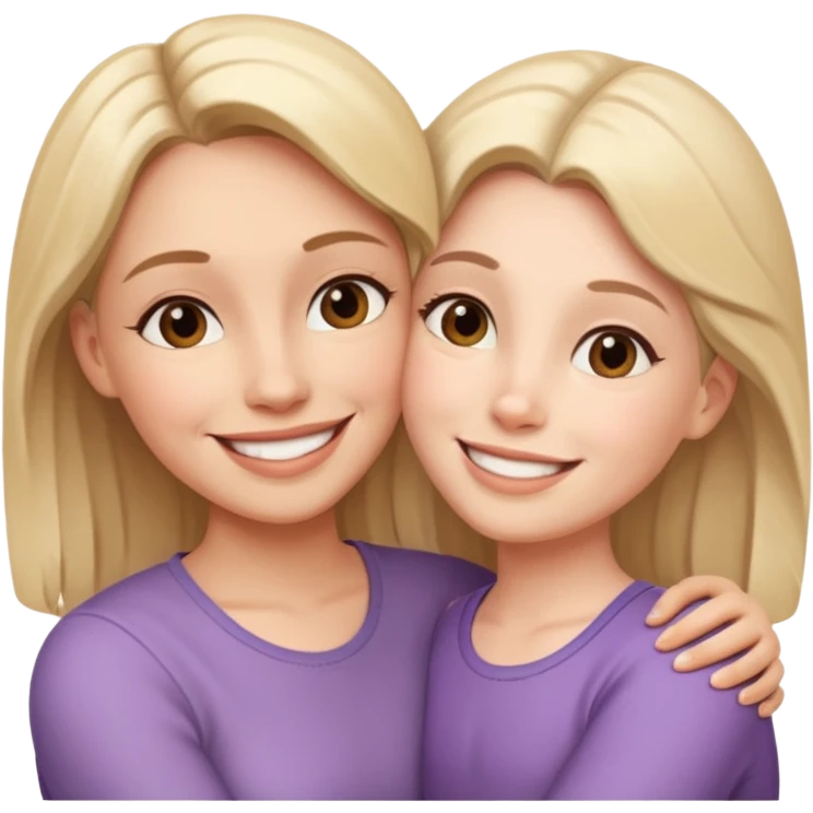 Abrazo de apoyo de madre e hija emoji