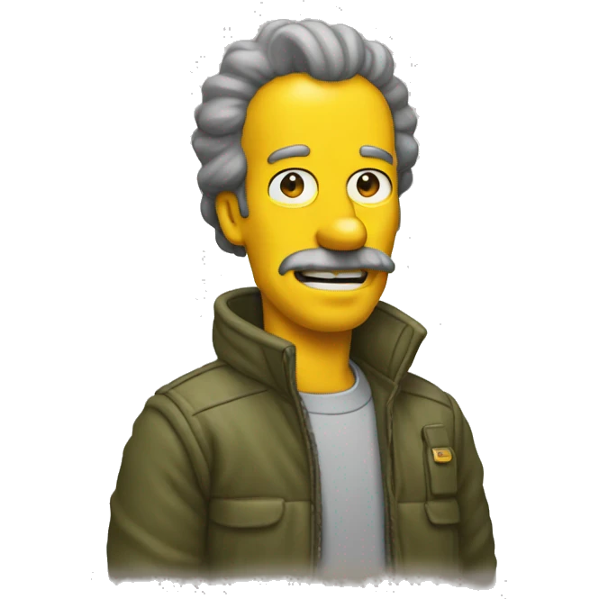 man in outdoor portrait like simpson emoji
