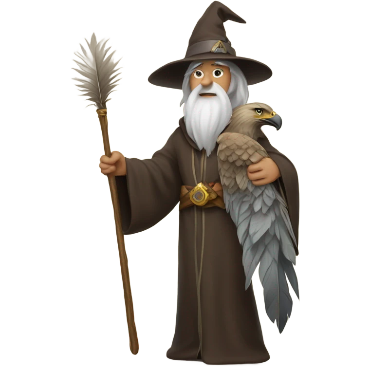 a wizard holding eagle feather emoji