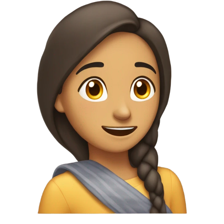 Chica morena de rulos durmiendo  emoji