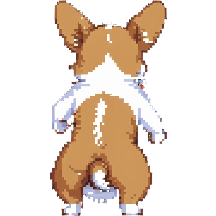 corgi showing his booty and farting emoji