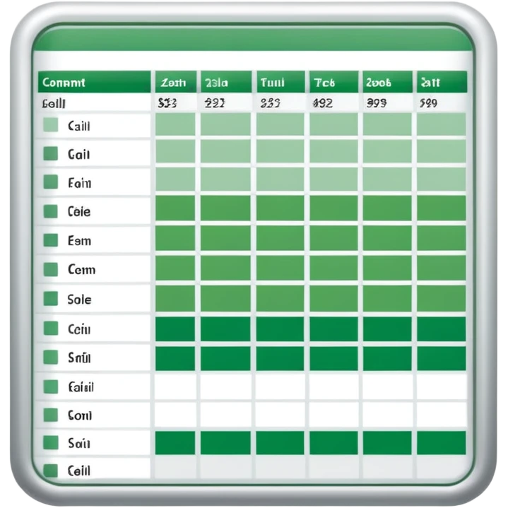 spreadsheet, simple, clear, green and white colors emoji