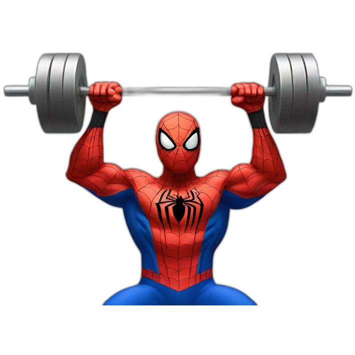 spiderman lifting weights emoji
