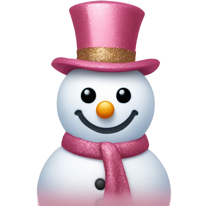Rose pink snowman with glitter  emoji