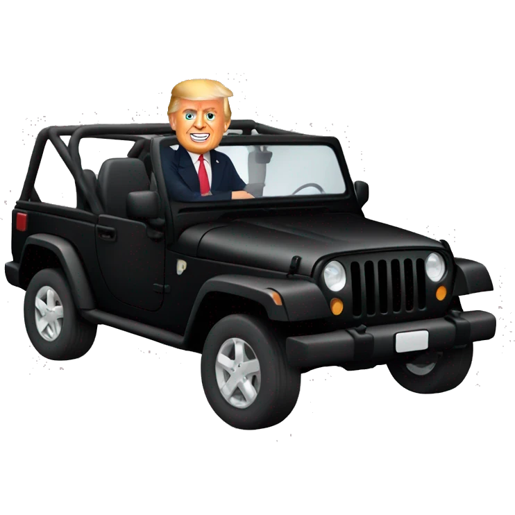 Donald Trump sitting in a black jeep  emoji