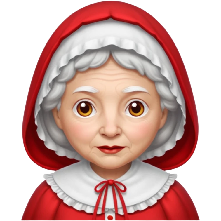 The Big Bad Wolf disguised itself as Little Red Riding Hood's grandmother. emoji