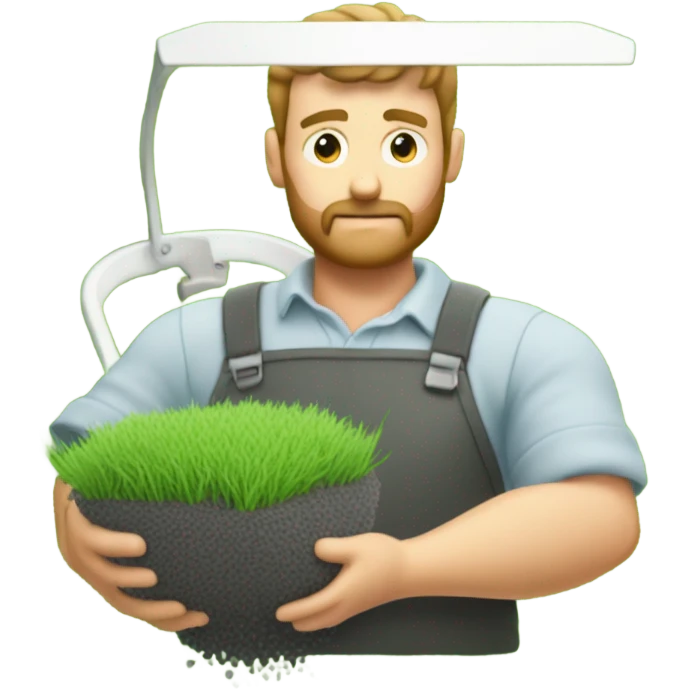 Man spreading granules in yard  emoji