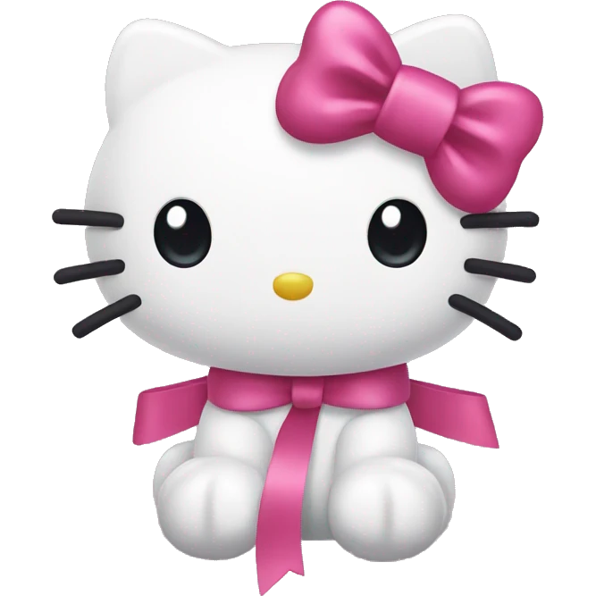 hello kitty with ribbon emoji