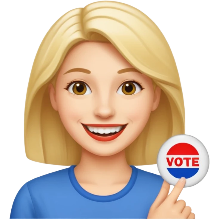 cheerful woman voting emoji