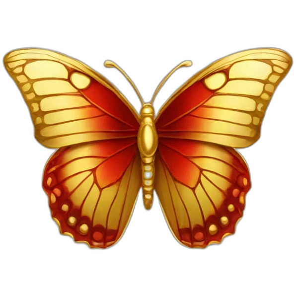 gold and red cr butterfly jewel emoji