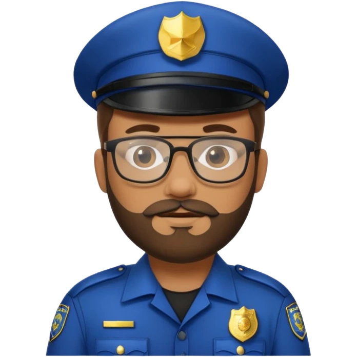 Police officer with glasses and beards emoji