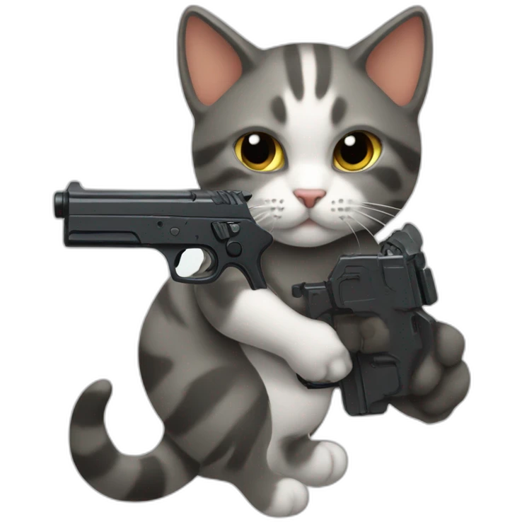 Gato con pistola  emoji