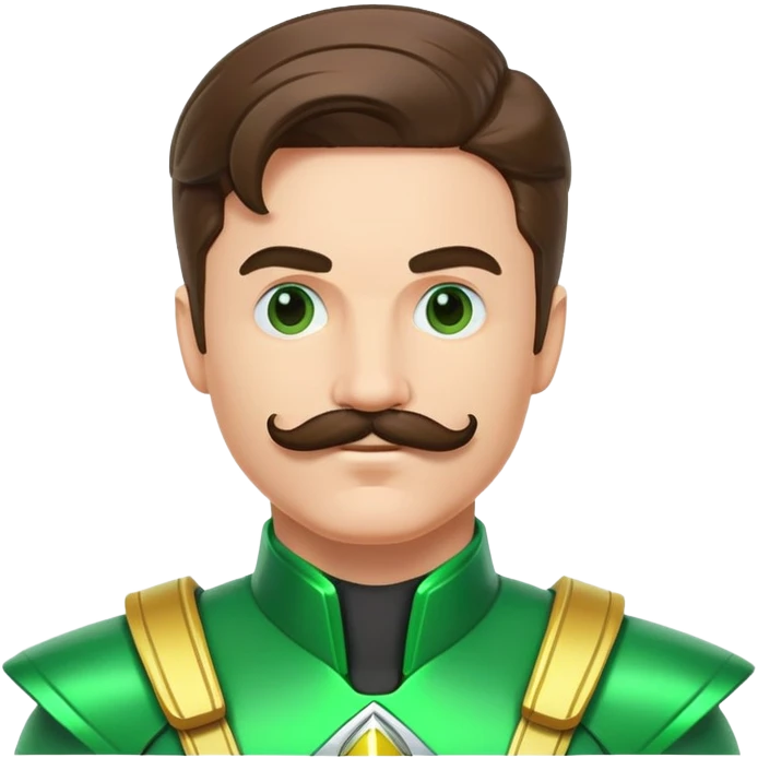 green power ranger, white guy with mustache emoji