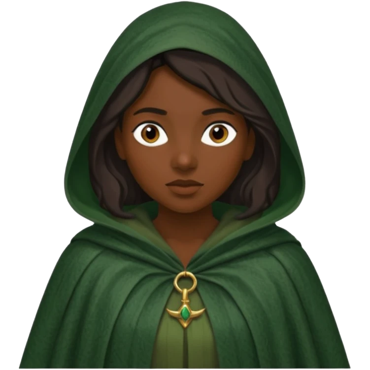 woman waring dark green cloak like in the traitors tv show emoji