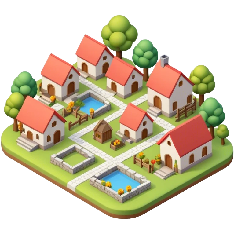 3d-isometric-village emoji