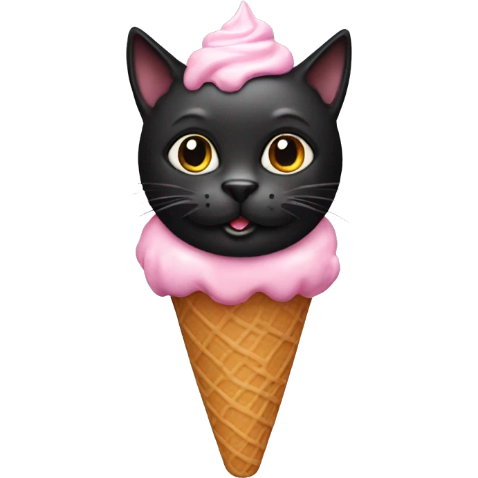 Black cat ice cream emoji