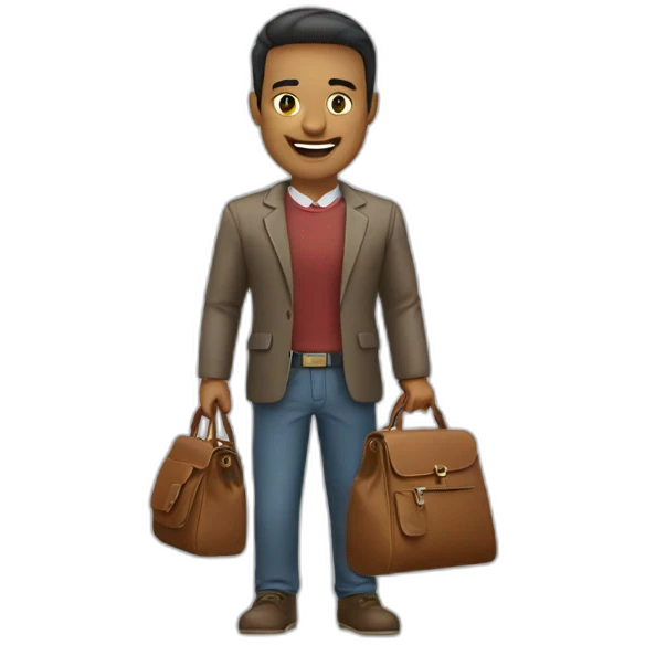 a person entrepreneur with his bag emoji