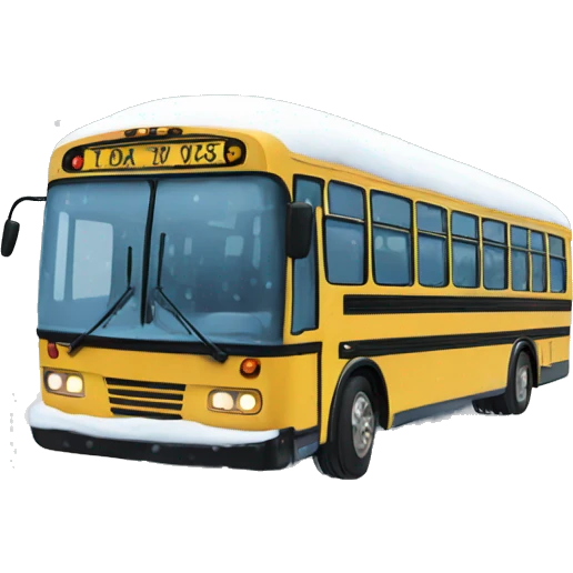 Bus in snow emoji
