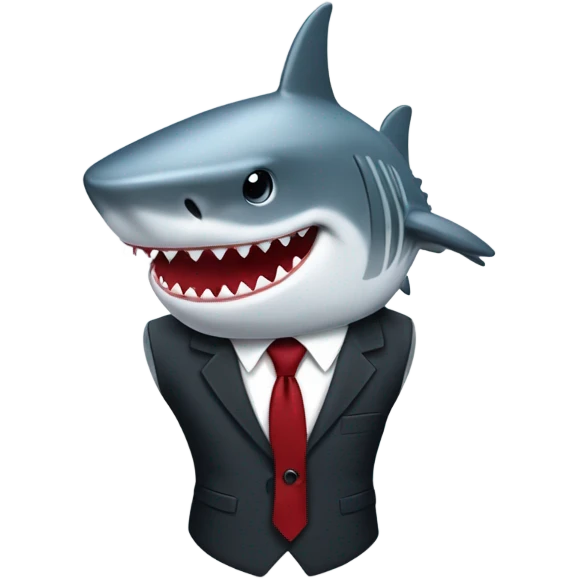 Shark wearing a suit  emoji