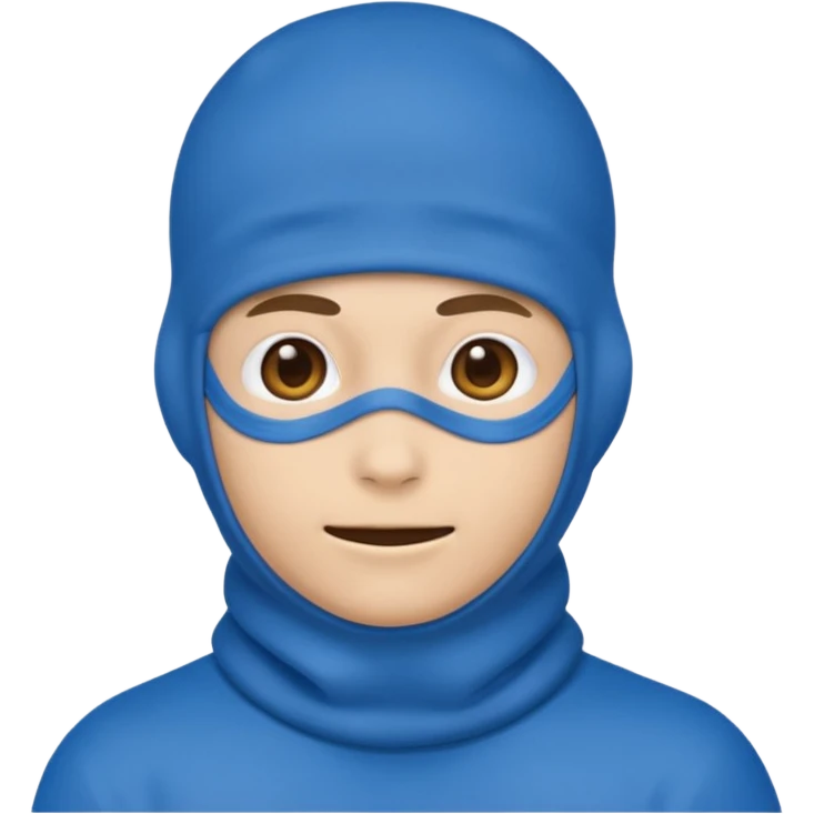 emoji face wearing a blue balaclava, no text emoji