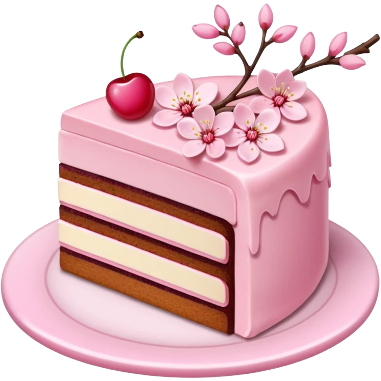 sakura cake slice emoji