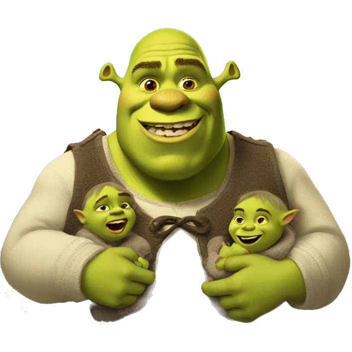 shrek with his babies emoji